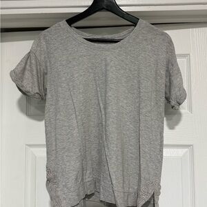 LOFT Gray Boxy Short Sleeve T-Shirt